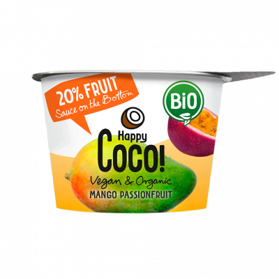alternativa di yogurt al cocco con mango e maracuja (250g)